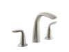 KOHLER Refinia Bath Faucet Trim For High-Flow Valve With Lever Handles , Valve Not Included in Vibrant Brushed Nickel