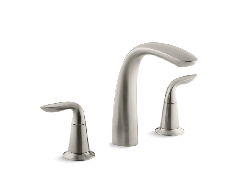 KOHLER Refinia Bath Faucet Trim For High-Flow Valve With Lever Handles , Valve Not Included in Vibrant Brushed Nickel