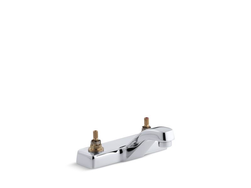 KOHLER 7404-KE-CP Triton Centerset Commercial Bathroom Sink Faucet With Vandal-Resistant Aerator, Requires Handles, Drain Not Included in Polished Chrome