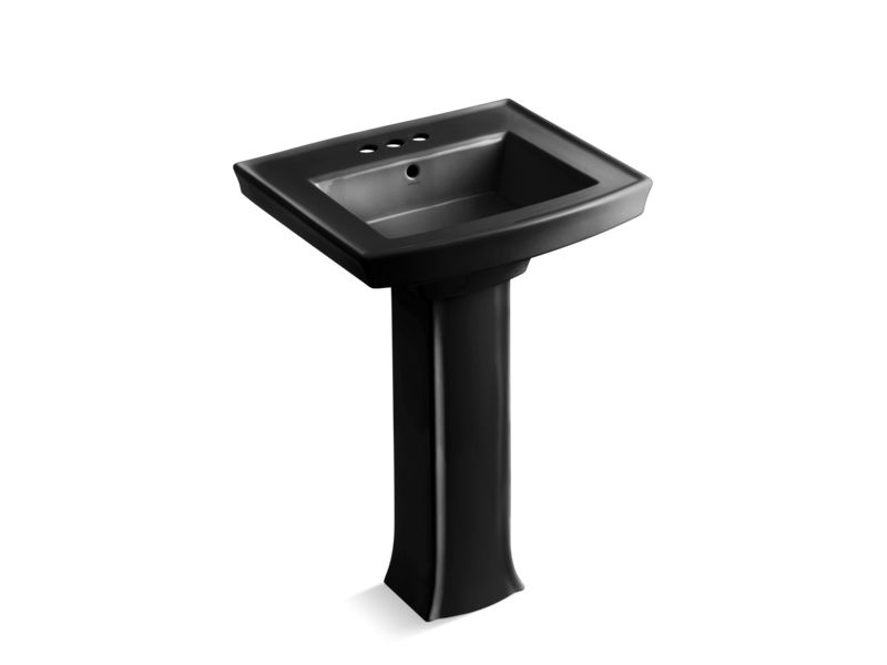 KOHLER 2359-4 Archer Pedestal bathroom sink with 4" centerset faucet holes