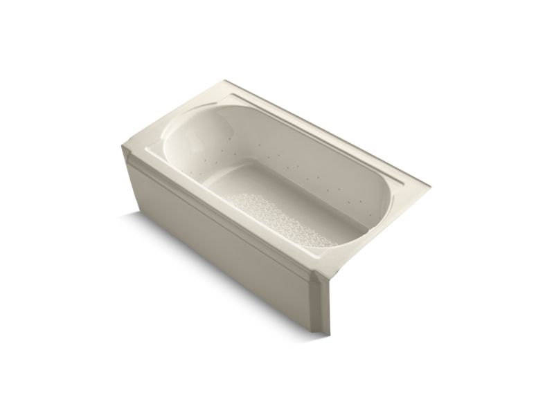KOHLER K-724-G47-47 Memoirs 60" x 34" alcove BubbleMassage(TM) Air Bath with Almond airjet color finish and right-hand drain