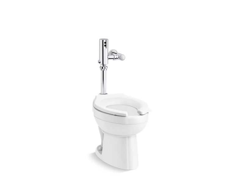 KOHLER K-PR96053-T4HS Wellcomme Ultra Commercial antimicrobial toilet with Mach Tripoint touchless 1.28 gpf HES-powered flushometer