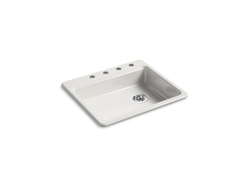 KOHLER K-5479-4 Riverby 25" top-mount single-bowl kitchen sink