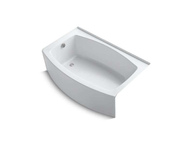 KOHLER K-1100-LA Expanse 60" x 32" curved alcove bath with integral flange and left-hand drain