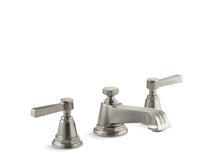 Load image into Gallery viewer, KOHLER 13132-4B-BN Pinstripe Widespread Bathroom Sink Faucet With Lever Handles in Vibrant Brushed Nickel
