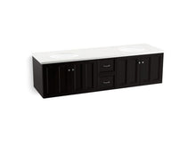 Load image into Gallery viewer, KOHLER K-99525-SD-1WU Damask 72&amp;quot; wall-hung bathroom vanity cabinet with 4 doors and 2 drawers, split top drawer
