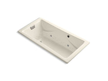 Load image into Gallery viewer, KOHLER K-865-GCBN-47 Tea-for-Two 72&amp;quot; x 36&amp;quot; drop-in BubbleMassage air bath with Vibrant Brushed Nickel airjet finish and chromatherapy
