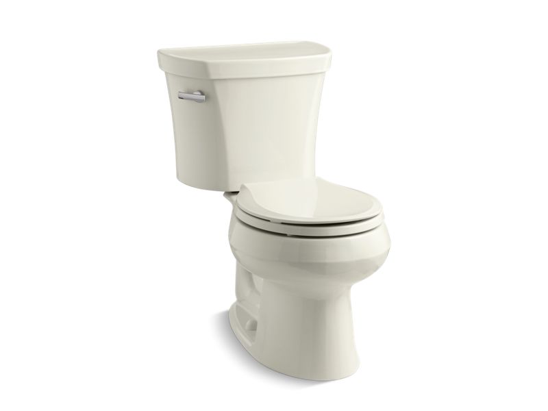 KOHLER 3948-UT-96 Wellworth Two-Piece Elongated 1.28 Gpf Toilet With Tank Cover Locks, Insulated Tank And 14" Rough-In in Biscuit