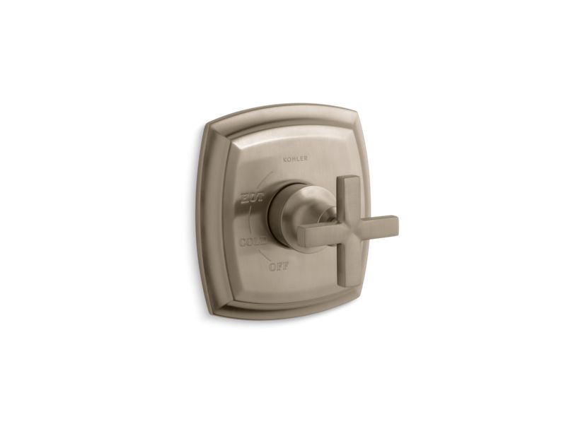 KOHLER TS16235-3-BV Margaux Rite-Temp(R) Valve Trim With Cross Handle in Vibrant Brushed Bronze