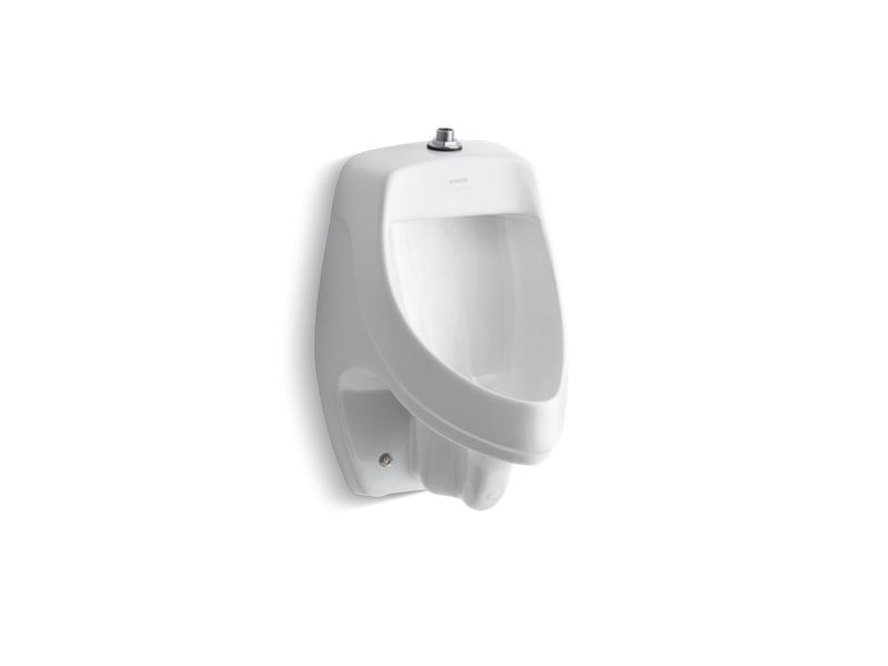 KOHLER Dexter Siphon-jet wall-mount 0.5 or 1.0 gpf urinal with top spud, antimicrobial