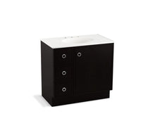 Load image into Gallery viewer, KOHLER K-99507-TKL-1WU Jacquard 36&amp;quot; bathroom vanity cabinet with toe kick, 1 door and 3 drawers on left

