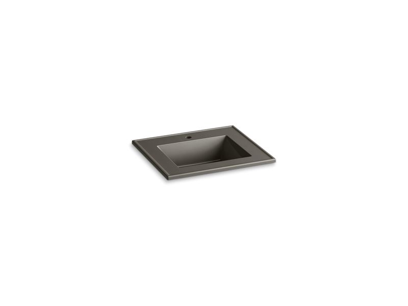 KOHLER K-2777-1-G86 Ceramic/Impressions 25" rectangular vanity-top bathroom sink with single faucet hole
