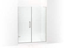 Load image into Gallery viewer, KOHLER 27617-10L-BNK Components 57-1/4&amp;quot;–58&amp;quot; W X 71-1/2&amp;quot; H Frameless Pivot Shower Door With 3/8&amp;quot; Crystal Clear Glass And Back-To-Back Vertical Door Pulls in Anodized Brushed Nickel
