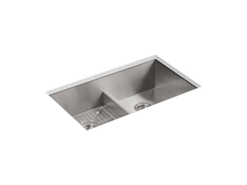 KOHLER K-3838-4 Vault Smart Divide 33" top-/undermount double-bowl kitchen sink