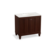 Load image into Gallery viewer, KOHLER K-99518-LG-1WG Damask 36&amp;quot; bathroom vanity cabinet with furniture legs and 2 doors
