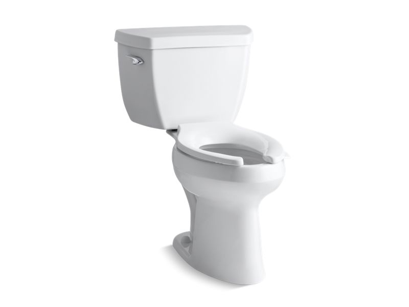 KOHLER 3493-T-0 Highline Classic Comfort Height Two-Piece Elongated Chair Height Toilet With Tank Cover Locks in White