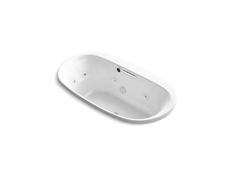 KOHLER K-5716-H2-0 Underscore Oval 66" x 36" drop-in whirlpool with heater without jet trim