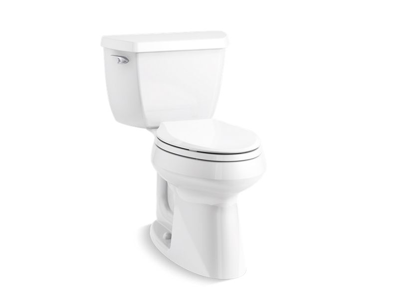 KOHLER 76412-0 Highline Classic Comfort Height The Complete Solution Two-Piece Elongated 1.0 Gpf Chair Height Toilet With Seat in White