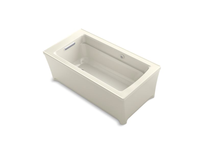 KOHLER 2592-W1-96 Archer 62" X 32" Freestanding Bath With Bask(R) Heated Surface in Biscuit