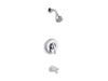 KOHLER K-PS15601-4 Coralais Rite-Temp bath and shower valve trim with lever handle, NPT spout and 2.5 gpm showerhead, project pack