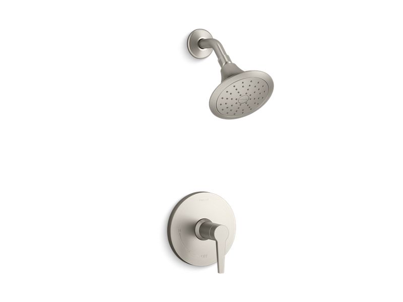 KOHLER TS97077-4-BN Pitch Rite-Temp Shower Trim With 2.0 Gpm Showerhead in Vibrant Brushed Nickel