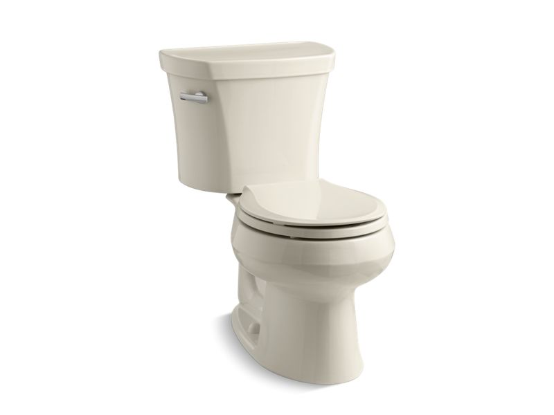 KOHLER 3948-T-47 Wellworth Two-Piece Elongated 1.28 Gpf Toilet With Tank Cover Locks And 14" Rough-In in Almond