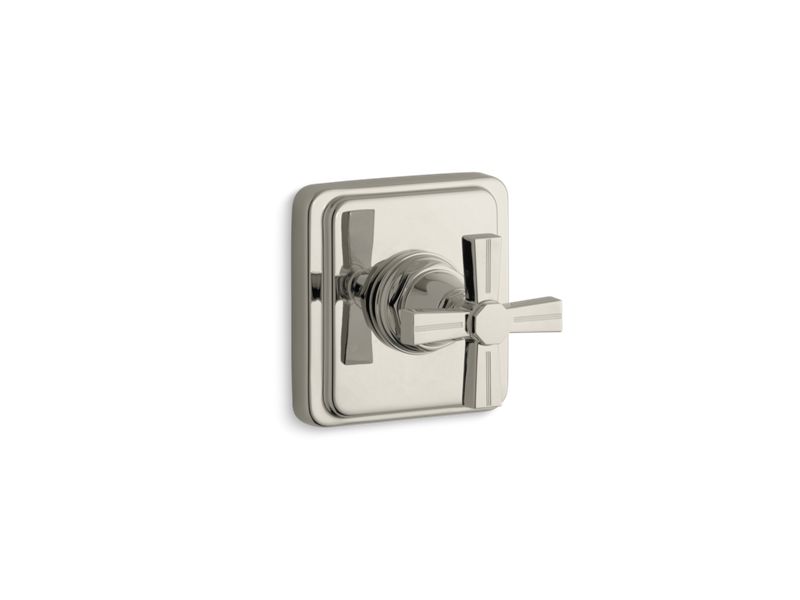 KOHLER T13175-3B-SN Pinstripe Valve Trim With Cross Handle For Transfer Valve, Requires Valve in Vibrant Polished Nickel