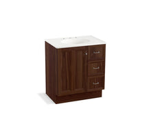 Load image into Gallery viewer, KOHLER K-99517-TKR-1WE Damask 30&amp;quot; bathroom vanity cabinet with toe kick, 1 door and 3 drawers on right
