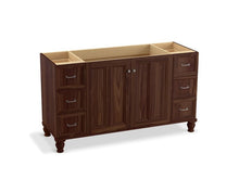 Load image into Gallery viewer, KOHLER K-99523-LG-1WE Damask 60&amp;quot; bathroom vanity cabinet with furniture legs, 2 doors and 6 drawers
