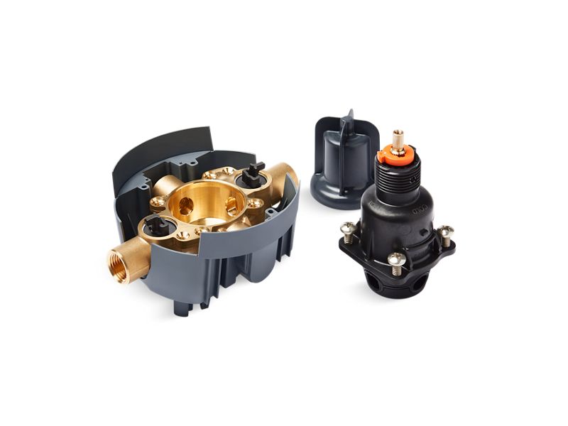 KOHLER K-P8304-IPS Rite-Temp Valve body and pressure-balancing cartridge kit with service stops and female NPT connections, project pack