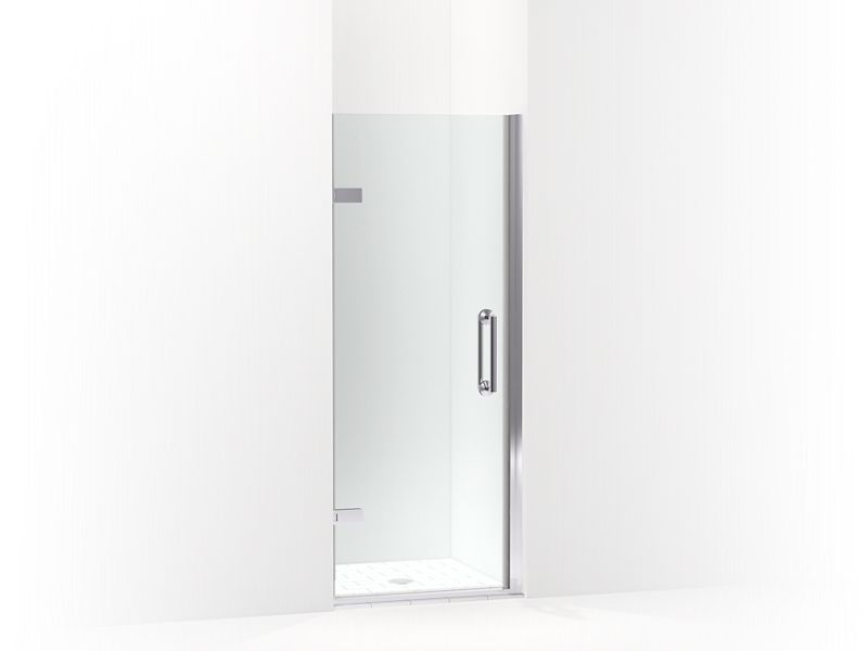 KOHLER 27583-10L-SHP Components 29-5/8"–30-3/8" W X 71-1/2" H Frameless Pivot Shower Door With 3/8" Crystal Clear Glass And Back-To-Back Vertical Door Pulls in Bright Polished Silver