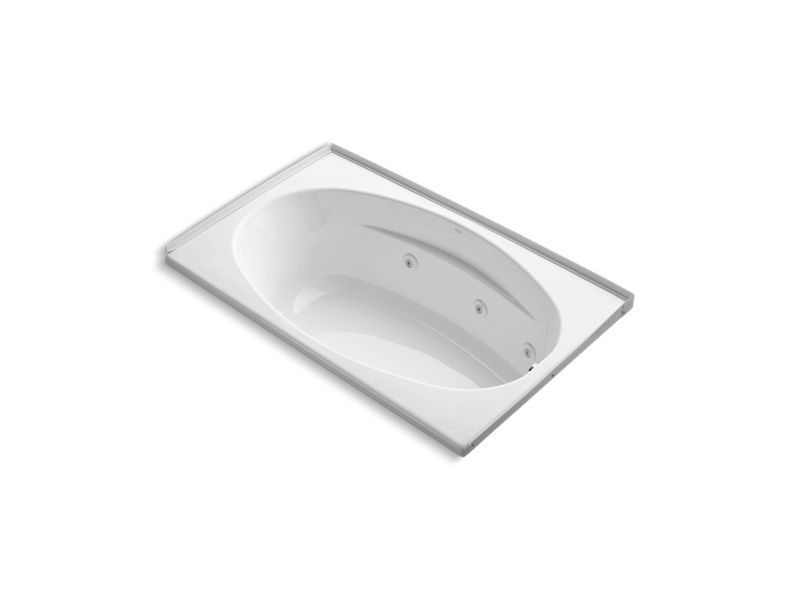 KOHLER K-1139-RH-0 6036 60" x 36" alcove whirlpool with integral flange, right-hand drain and heater