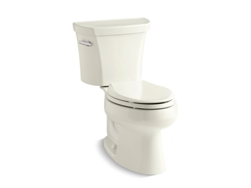 KOHLER 3998-T-96 Wellworth Two-Piece Elongated 1.28 Gpf Toilet With Tank Cover Locks in Biscuit