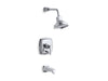 KOHLER K-T16233-4 Margaux Rite-Temp pressure-balancing bath and shower faucet trim with push-button diverter and lever handle, valve not included