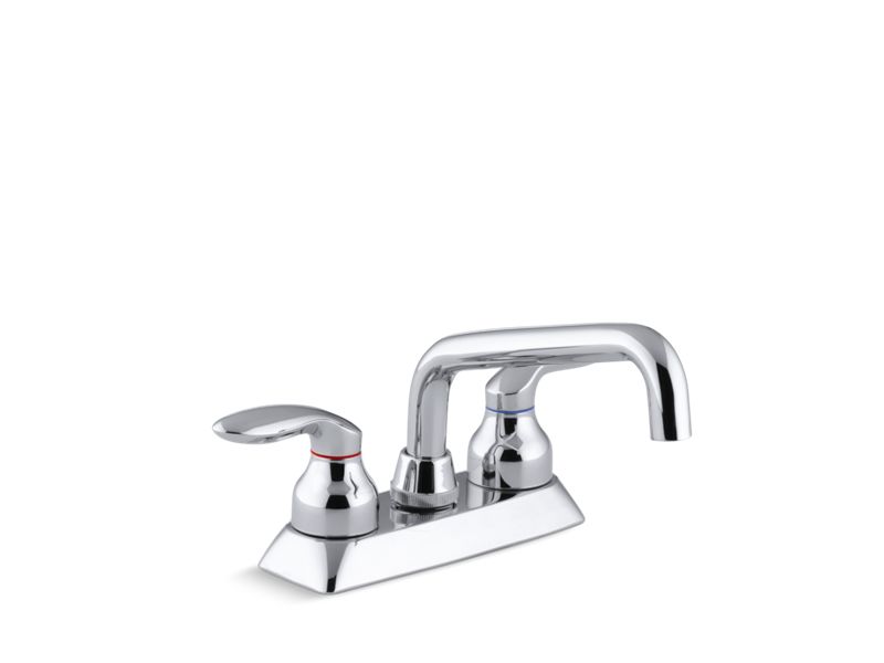KOHLER 15270-4-CP Coralais Utility Sink Faucet With Lever Handles in Polished Chrome
