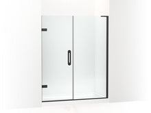 Load image into Gallery viewer, KOHLER 27617-10L-BL Components 57-1/4&amp;quot;–58&amp;quot; W X 71-1/2&amp;quot; H Frameless Pivot Shower Door With 3/8&amp;quot; Crystal Clear Glass And Back-To-Back Vertical Door Pulls in Matte Black
