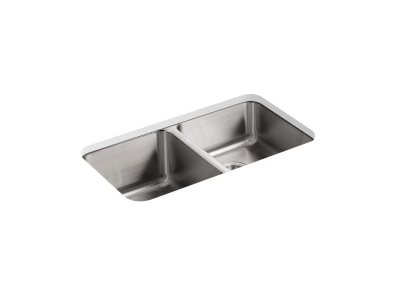 KOHLER K-3351 Undertone 31-1/2" x 18" x 9-3/4" undermount double-equal kitchen sink