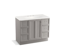 Load image into Gallery viewer, KOHLER K-99563-TK-1WT Damask 42&amp;quot; bathroom vanity cabinet with toe kick, 1 door and 6 drawers
