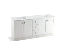 Load image into Gallery viewer, KOHLER K-99538-TKSD-1WA Poplin 72&amp;quot; bathroom vanity cabinet with toe kick, 4 doors and 3 drawers, split top drawer
