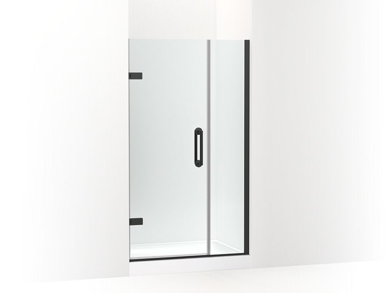 KOHLER 27601-10L-BL Components 39-5/8"–40-3/8"W X 71-1/2"H Frameless Pivot Shower Door With 3/8" Crystal Clear Glass And Back-To-Back Vertical Door Pulls in Matte Black