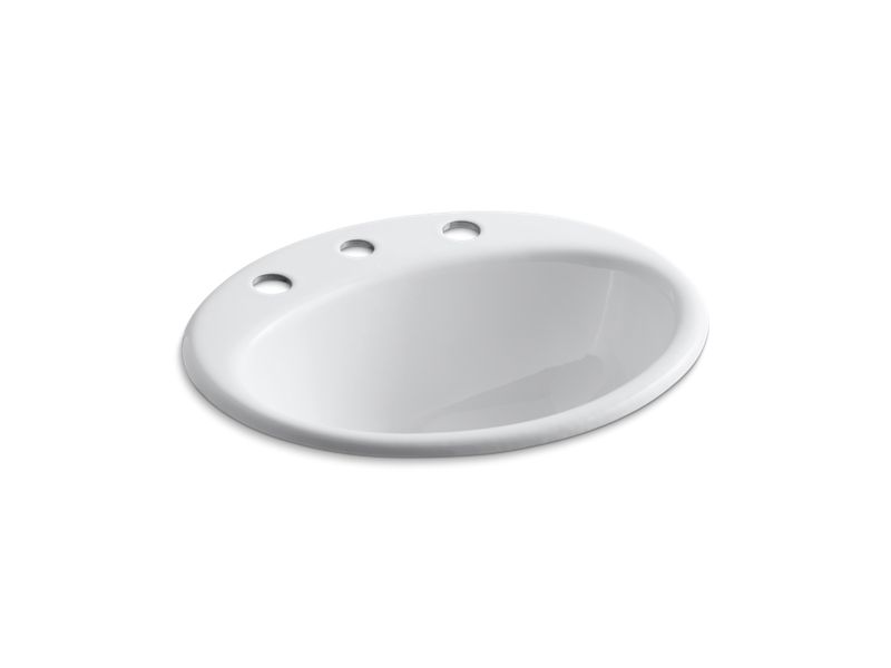 KOHLER K-2905-8 Farmington Drop-in bathroom sink with 8" widespread faucet holes