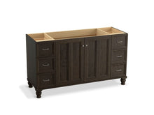 Load image into Gallery viewer, KOHLER K-99523-LG-1WC Damask 60&amp;quot; bathroom vanity cabinet with furniture legs, 2 doors and 6 drawers

