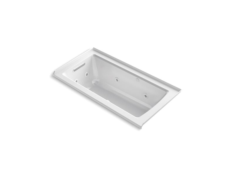 KOHLER K-1947-XHGHL Archer 60" x 30" integral flange Heated BubbleMassage air bath and whirlpool with left-hand drain