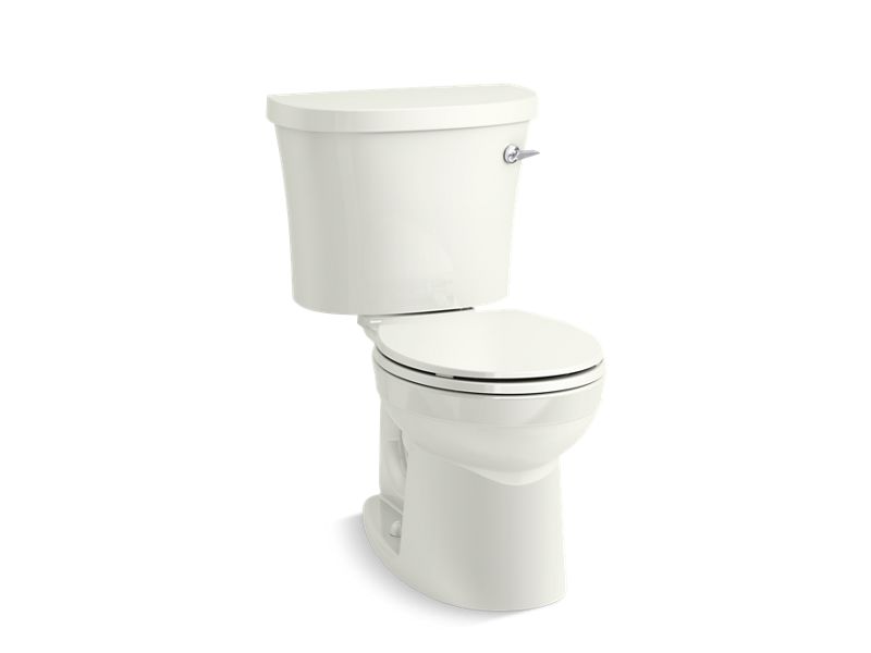 KOHLER 25097-RA-0 Kingston Two-Piece Round-Front 1.28 Gpf Toilet With Right-Hand Trip Lever in White