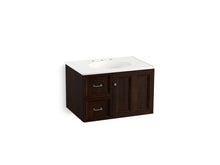 Load image into Gallery viewer, KOHLER K-99517-L-1WB Damask 30&amp;quot; wall-hung bathroom vanity cabinet with 1 door and 2 drawers on left

