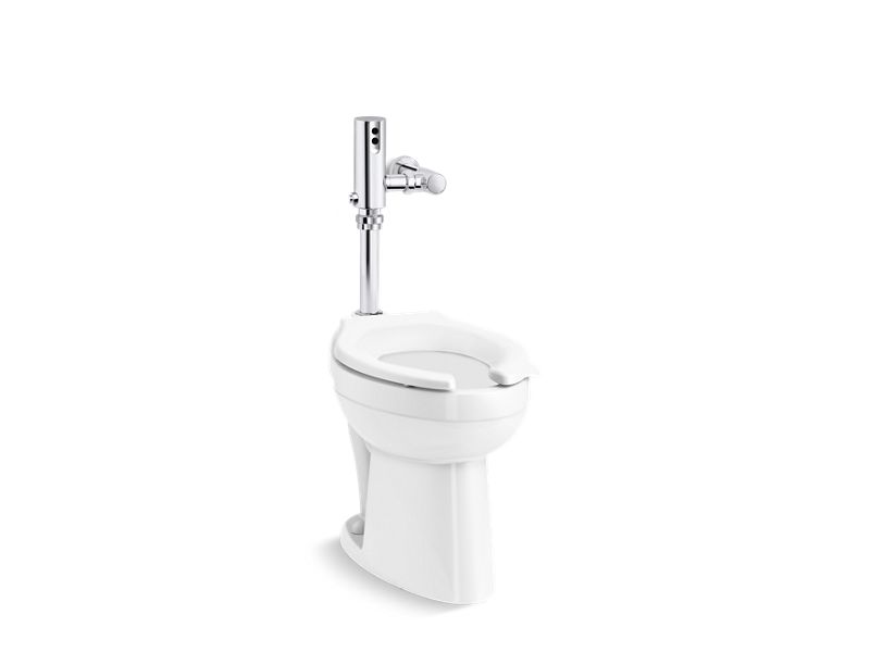 KOHLER K-PR96057-T3H Highcliff Ultra Commercial toilet with Mach Tripoint touchless 1.0 gpf HES-powered flushometer