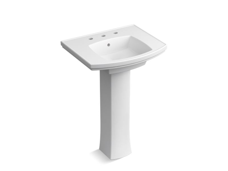 KOHLER K-24050-8 Kelston Pedestal bathroom sink with 8" centerset faucet holes