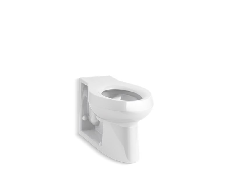KOHLER Anglesey Floor-mount rear spud antimicrobial flushometer bowl with integral seat