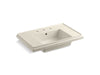 KOHLER Tresham 30" pedestal bathroom sink basin with 8" widespread faucet holes