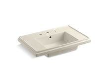 Load image into Gallery viewer, KOHLER K-2758-8-47 Tresham 30&amp;quot; pedestal bathroom sink basin with 8&amp;quot; widespread faucet holes
